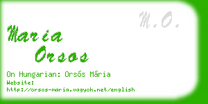 maria orsos business card